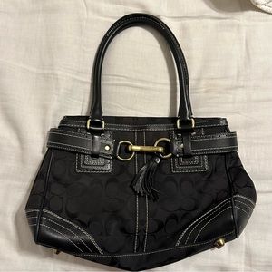 Coach Signature Black Hampton Purse